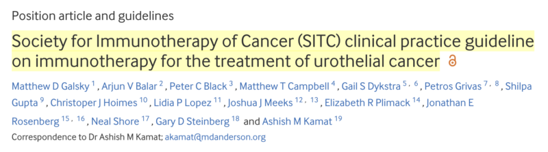 Enrique Grande: SITC Guideline on Immunotherapy for Urothelial Cancer